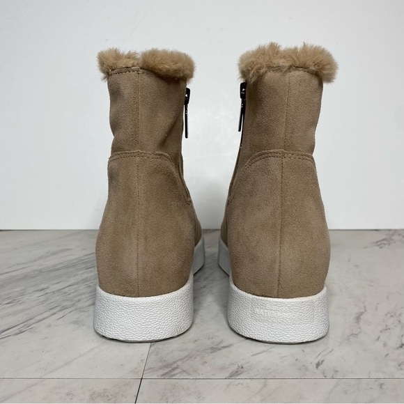 New! Blondo Haven Faux Fur Waterproof Suede Tan Bootie 9M - Picture 3 of 14